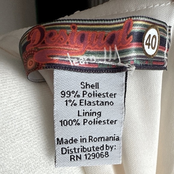 Desigual Cream Lace Sleeveless Colorful Hemline Sheath Dress Size 40 EU / 6 US - Picture 9 of 12